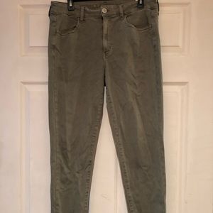 American Eagle Size 14 Hi Rise Olive Jegging